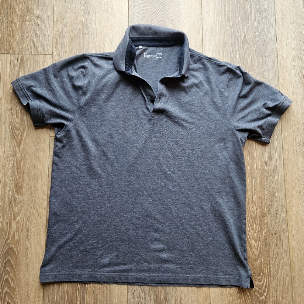 Men's Under Armour Loose Fit Heatgear Charcoal Gray Short Sleeve Polo | Large